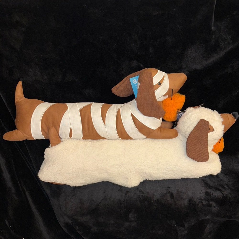 Dachshund Halloween Plush Mummy and Ghost Set